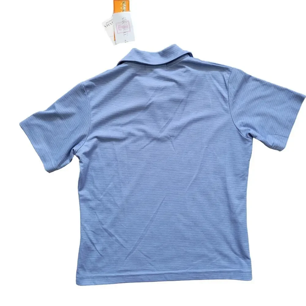 Tehama Women Golf Polo Short Sleeve Blue Collared Hang Em Dry Pima Cotton Sz S - Picture 5 of 8